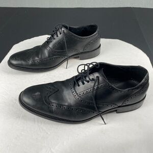 Cole Haan Men's Williams Wingtip Oxford Black Leather Lace Up Shoes Size 9.5 M
